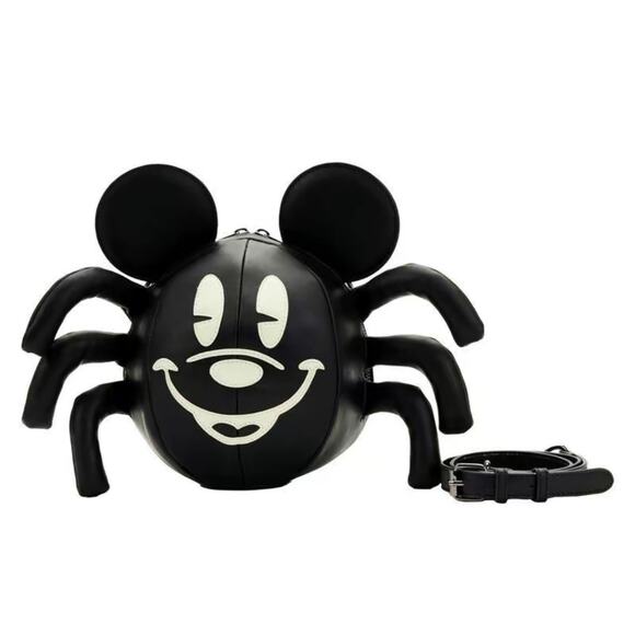 NWT Loungefly Stitch Shoppe Mickey Mouse Glow Spider Crossbody Bag - Picture 1 of 7